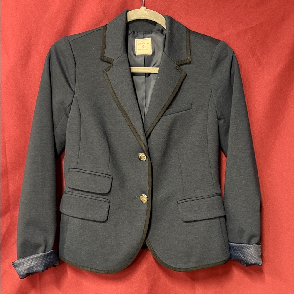 Women's Navy Blazer with Black Trim